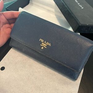 Prada Tri-color Saffiano Continental Wallet